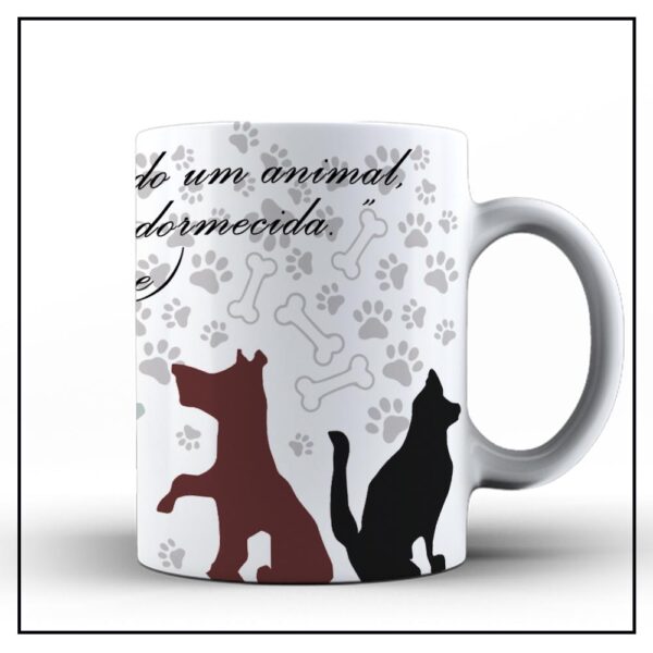 Caneca de Cerâmica Cães e Gatos Love Frases - Image 2